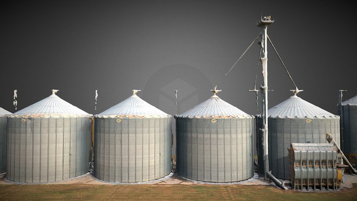 Panola Grain Bins 3D Model