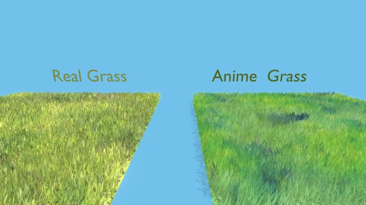 Anime & Real Grass 3D Model