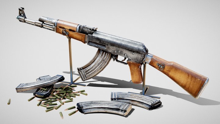 Used AK 47 | GameReady FREE 3D Model