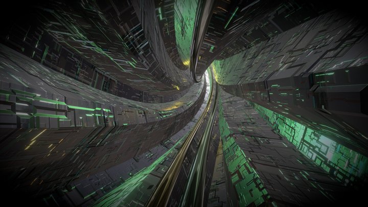 1st person POV looping tunnel ride 3D Model