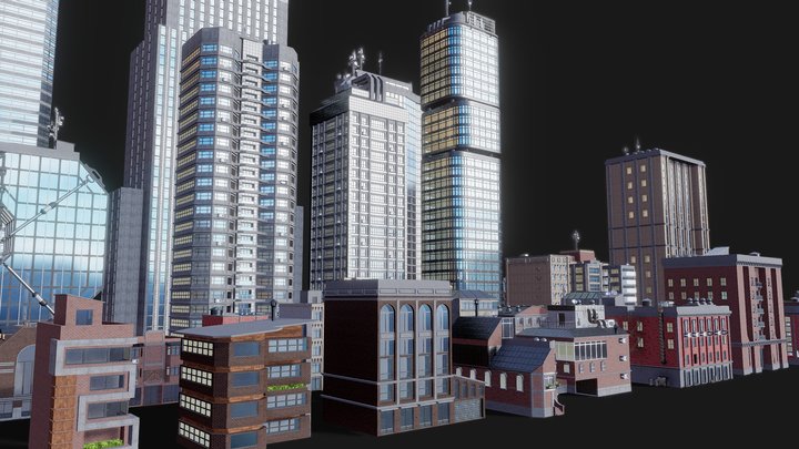 City Buildings - Asset pack 3D Model