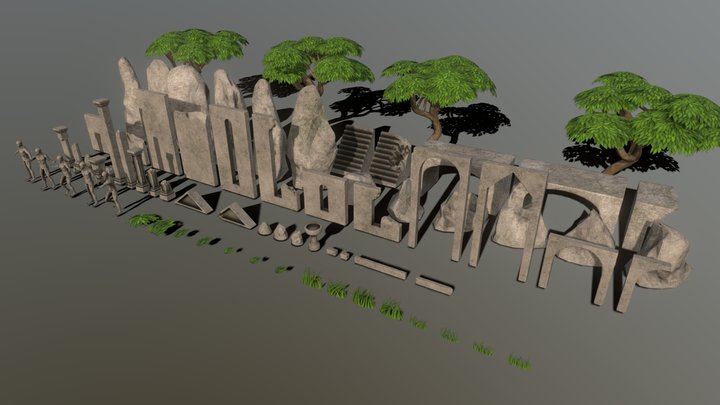 Temple Ruins Asset Pack 3D Model