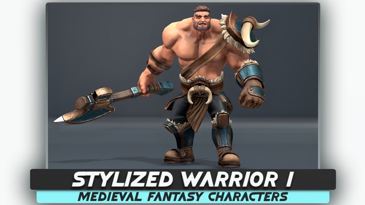 Stylized Warrior 01 - Medieval Fantasy - #19 3D Model