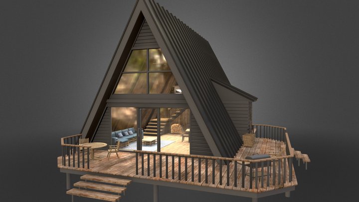 A-Frame Cabin 3D Model