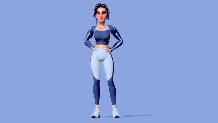 Stylized Female Sports Instructor - Ashley 3D Model