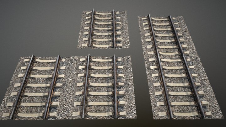 Realistic Tileable Railway 3D Model