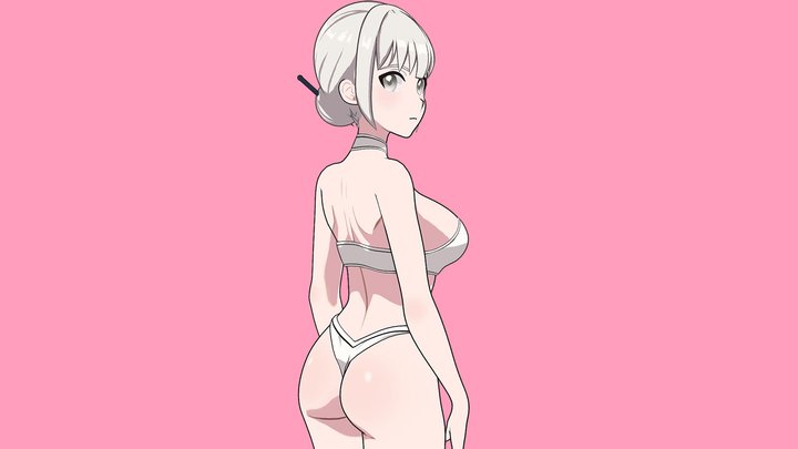 ANIME - Mio - Bikini girl 3D Model