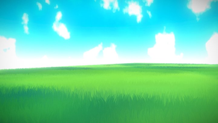 Anime - Toon Grassfield Landscape 3D Model