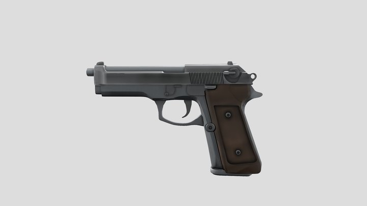 Beretta M9 Pistol 3D Model