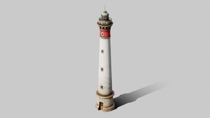 Phare de Ouistreham LOWPOLY 3D Model