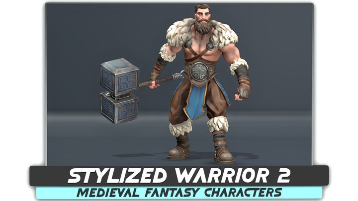 Stylized Warrior 02 - Medieval Fantasy - #27 3D Model